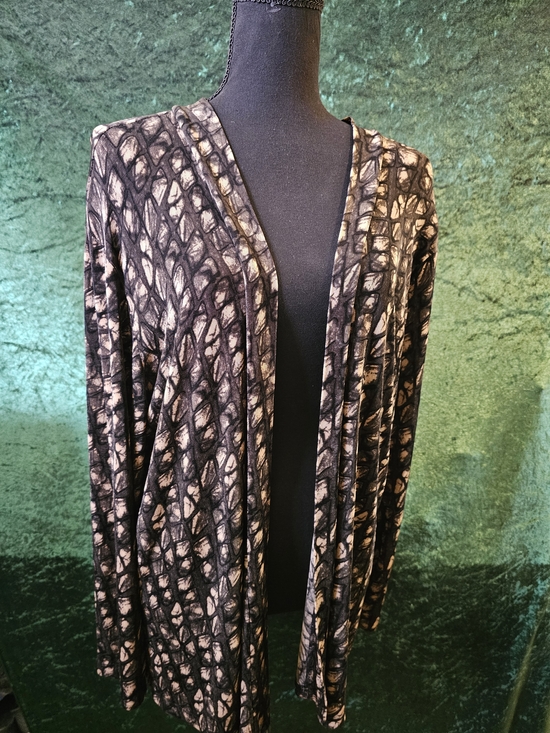 Made In Heaven Jackets & Blazers - Brown & Tan Women's Cardigan Style Layer Jacket NWOT Shoulder Pads 28" Long LS